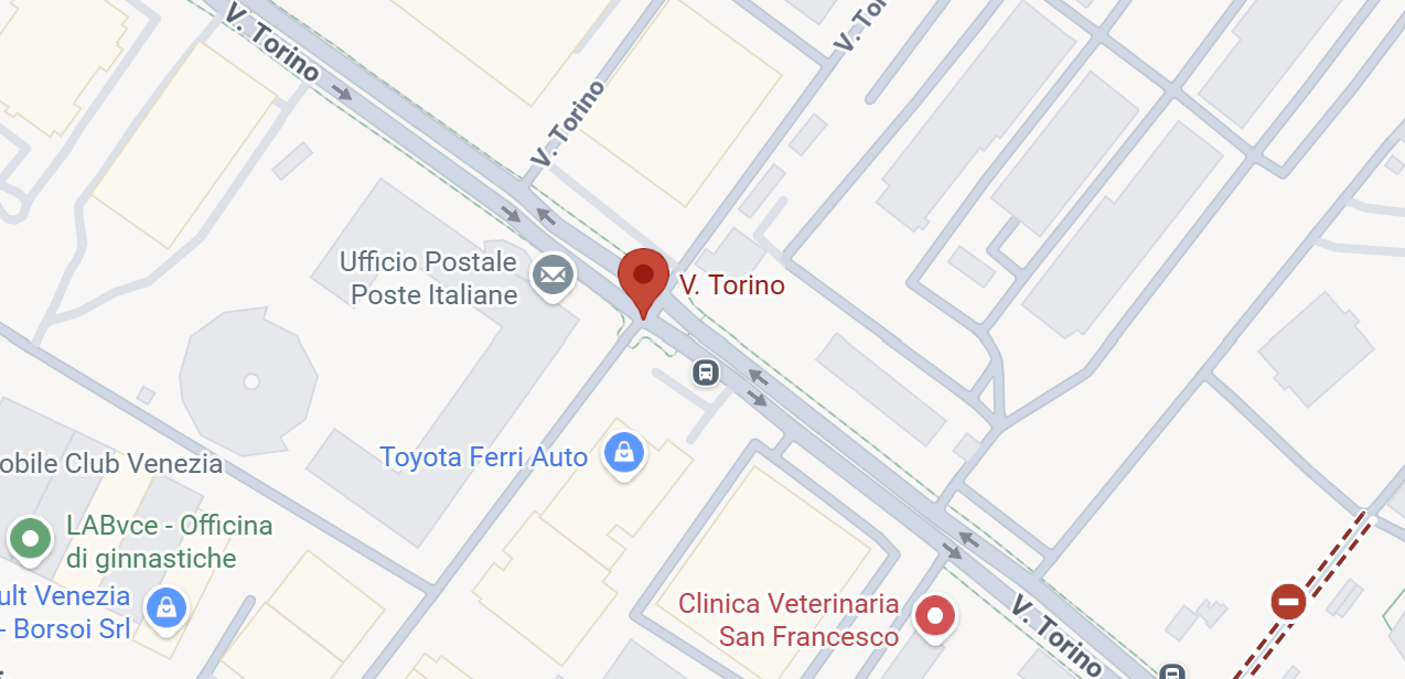 Mappa stradale di Mestre Via Torino